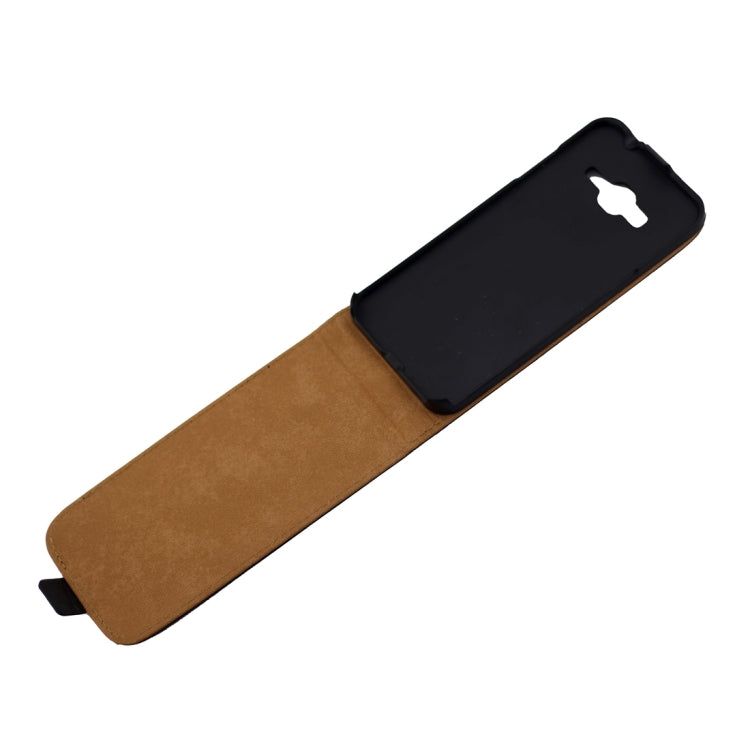 For Galaxy J2 (2016) / J210 Khaki Lining Vertical Flip Leather Case (Black)