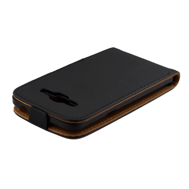 For Galaxy J2 (2016) / J210 Khaki Lining Vertical Flip Leather Case (Black)