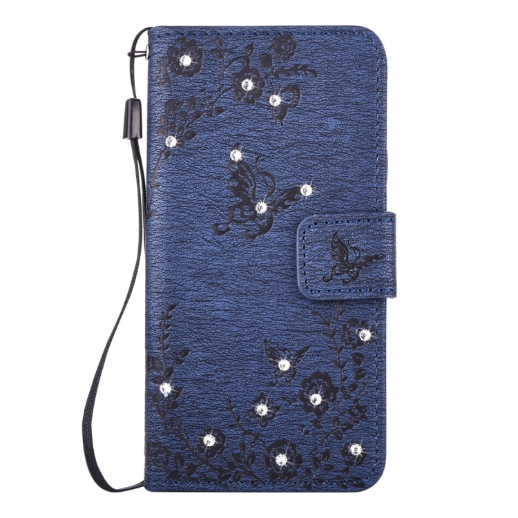 For Galaxy A3 (2016) / A310 Diamond Encrusted Butterflies Love Flowers Pattern Horizontal Flip Leather Case with Holder & Card Slots & Wallet & Lanyard