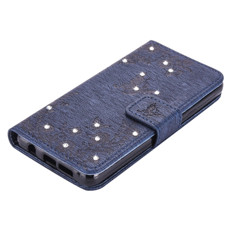 For Galaxy A3 (2016) / A310 Diamond Encrusted Butterflies Love Flowers Pattern Horizontal Flip Leather Case with Holder & Card Slots & Wallet & Lanyard
