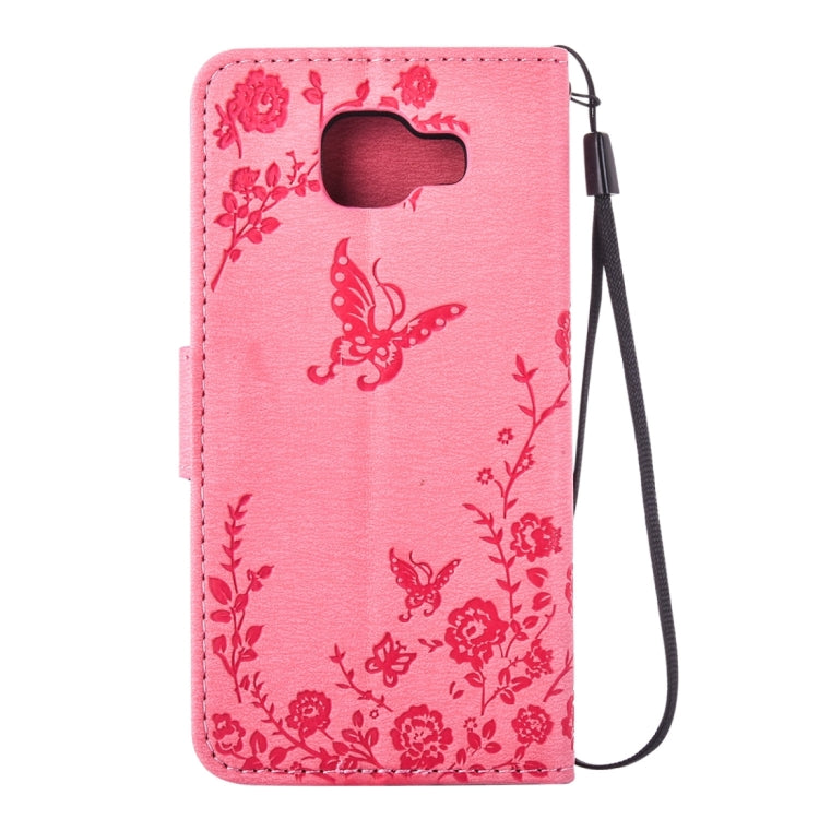 For Galaxy A3 (2016) / A310 Diamond Encrusted Butterflies Love Flowers Pattern Horizontal Flip Leather Case with Holder & Card Slots & Wallet & Lanyard