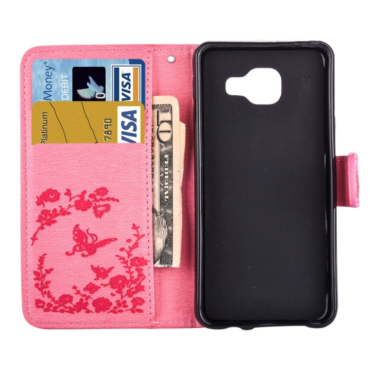 For Galaxy A3 (2016) / A310 Diamond Encrusted Butterflies Love Flowers Pattern Horizontal Flip Leather Case with Holder & Card Slots & Wallet & Lanyard