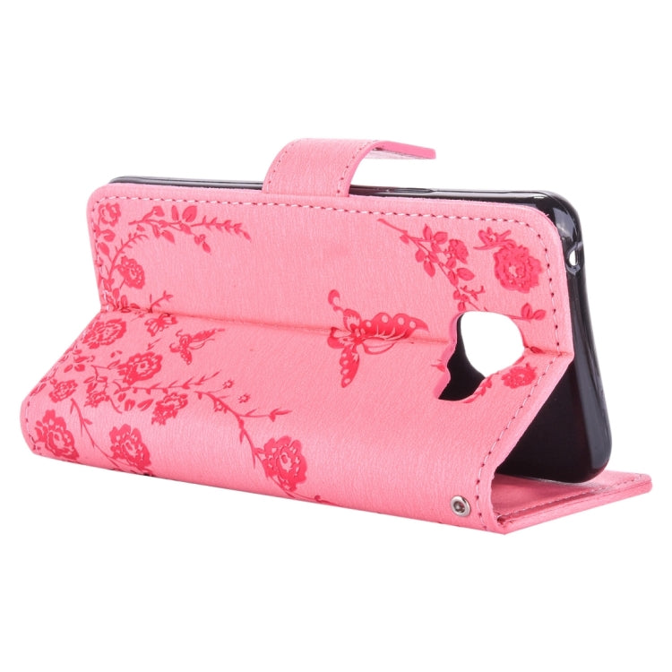 For Galaxy A3 (2016) / A310 Diamond Encrusted Butterflies Love Flowers Pattern Horizontal Flip Leather Case with Holder & Card Slots & Wallet & Lanyard