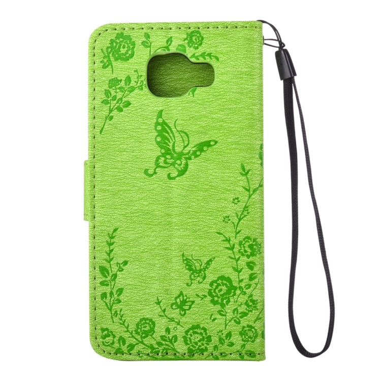 For Galaxy A3 (2016) / A310 Diamond Encrusted Butterflies Love Flowers Pattern Horizontal Flip Leather Case with Holder & Card Slots & Wallet & Lanyard