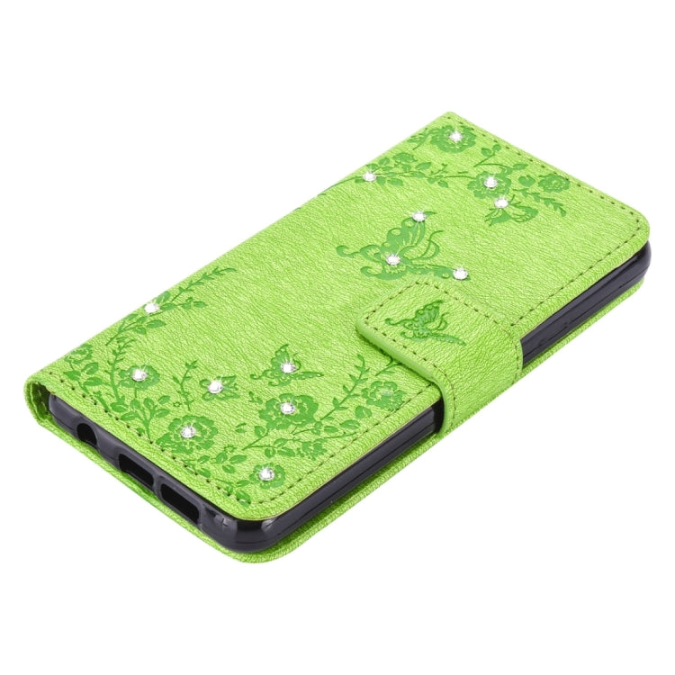 For Galaxy A3 (2016) / A310 Diamond Encrusted Butterflies Love Flowers Pattern Horizontal Flip Leather Case with Holder & Card Slots & Wallet & Lanyard