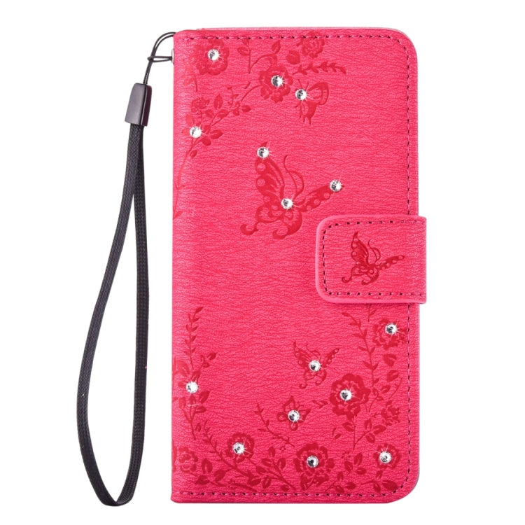 For Galaxy A3 (2016) / A310 Diamond Encrusted Butterflies Love Flowers Pattern Horizontal Flip Leather Case with Holder & Card Slots & Wallet & Lanyard