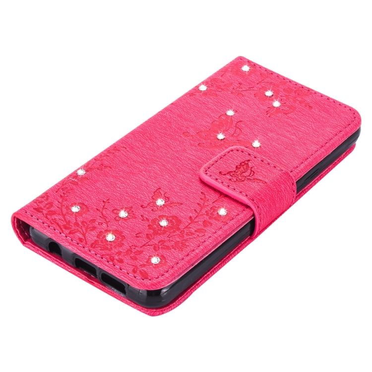 For Galaxy A3 (2016) / A310 Diamond Encrusted Butterflies Love Flowers Pattern Horizontal Flip Leather Case with Holder & Card Slots & Wallet & Lanyard