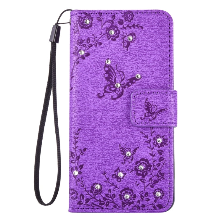 For Galaxy A3 (2016) / A310 Diamond Encrusted Butterflies Love Flowers Pattern Horizontal Flip Leather Case with Holder & Card Slots & Wallet & Lanyard
