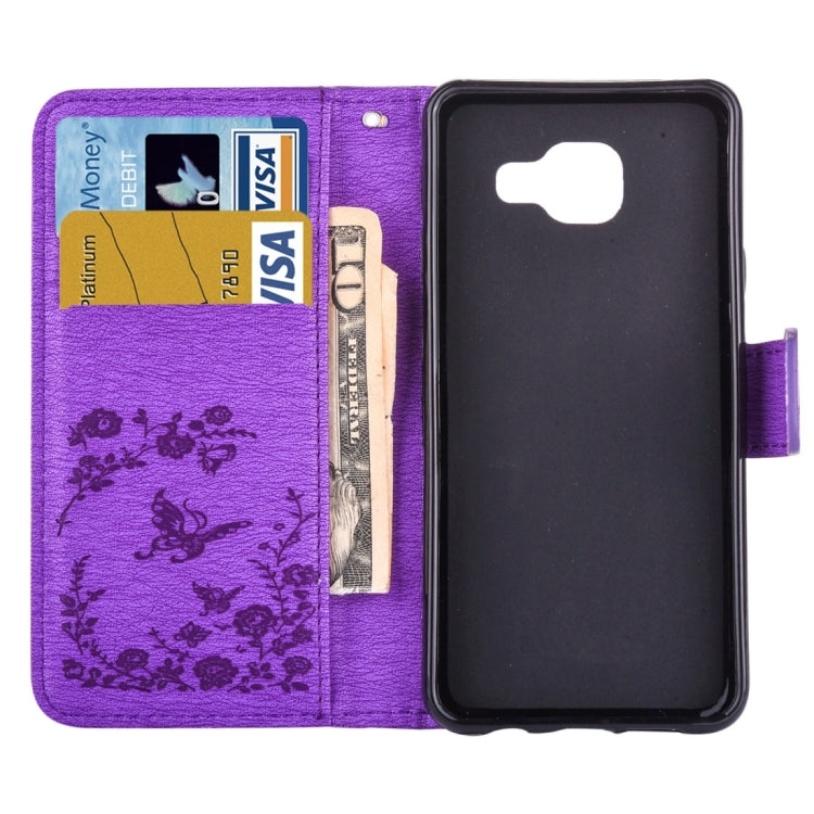For Galaxy A3 (2016) / A310 Diamond Encrusted Butterflies Love Flowers Pattern Horizontal Flip Leather Case with Holder & Card Slots & Wallet & Lanyard
