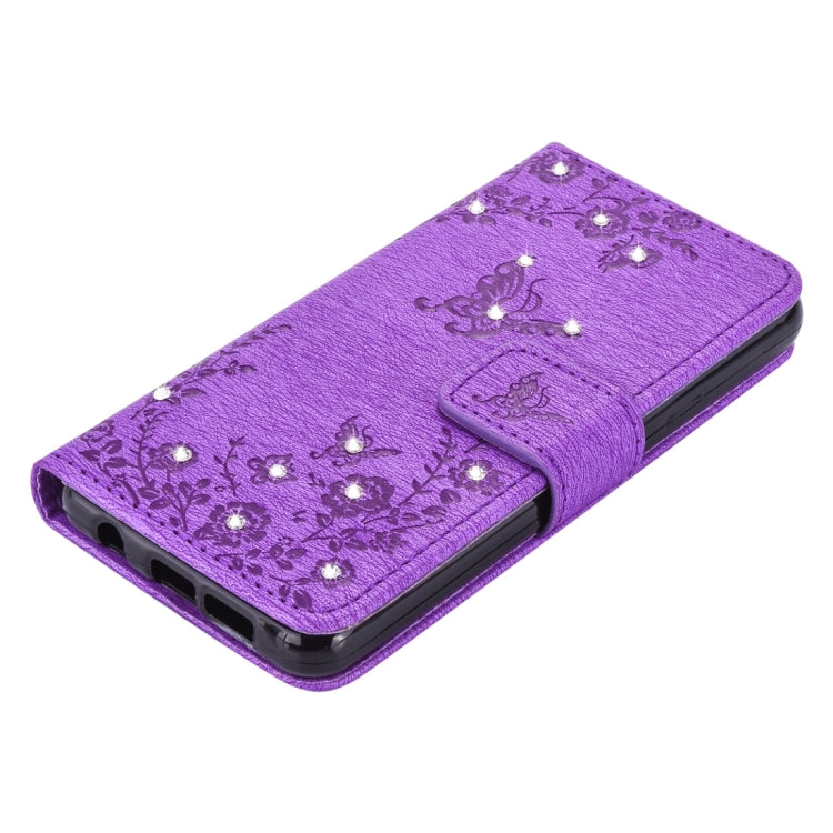 For Galaxy A3 (2016) / A310 Diamond Encrusted Butterflies Love Flowers Pattern Horizontal Flip Leather Case with Holder & Card Slots & Wallet & Lanyard