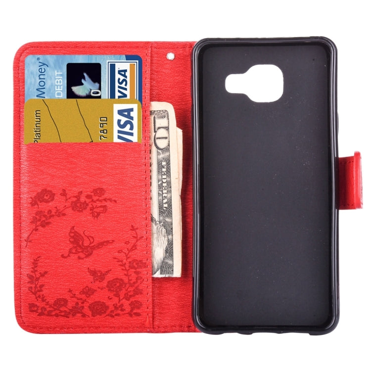 For Galaxy A3 (2016) / A310 Diamond Encrusted Butterflies Love Flowers Pattern Horizontal Flip Leather Case with Holder & Card Slots & Wallet & Lanyard