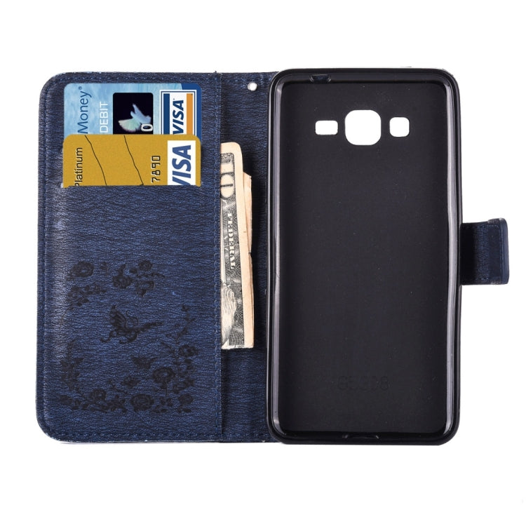 For Galaxy Grand Prime / G530 Diamond Encrusted Butterflies Love Flowers Pattern Horizontal Flip Leather Case with Holder & Card Slots & Wallet & Lanyard