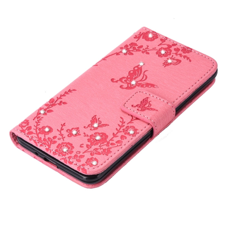 For Galaxy Grand Prime / G530 Diamond Encrusted Butterflies Love Flowers Pattern Horizontal Flip Leather Case with Holder & Card Slots & Wallet & Lanyard
