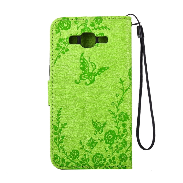 For Galaxy Grand Prime / G530 Diamond Encrusted Butterflies Love Flowers Pattern Horizontal Flip Leather Case with Holder & Card Slots & Wallet & Lanyard