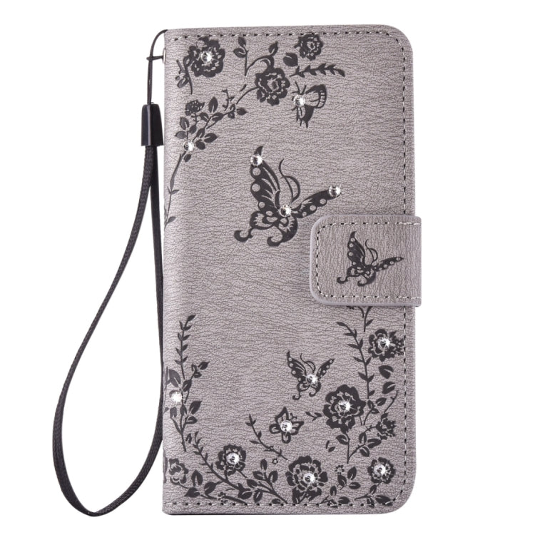 For Galaxy Grand Prime / G530 Diamond Encrusted Butterflies Love Flowers Pattern Horizontal Flip Leather Case with Holder & Card Slots & Wallet & Lanyard