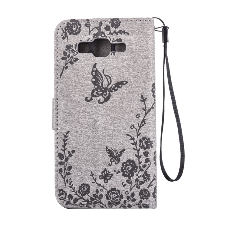For Galaxy Grand Prime / G530 Diamond Encrusted Butterflies Love Flowers Pattern Horizontal Flip Leather Case with Holder & Card Slots & Wallet & Lanyard