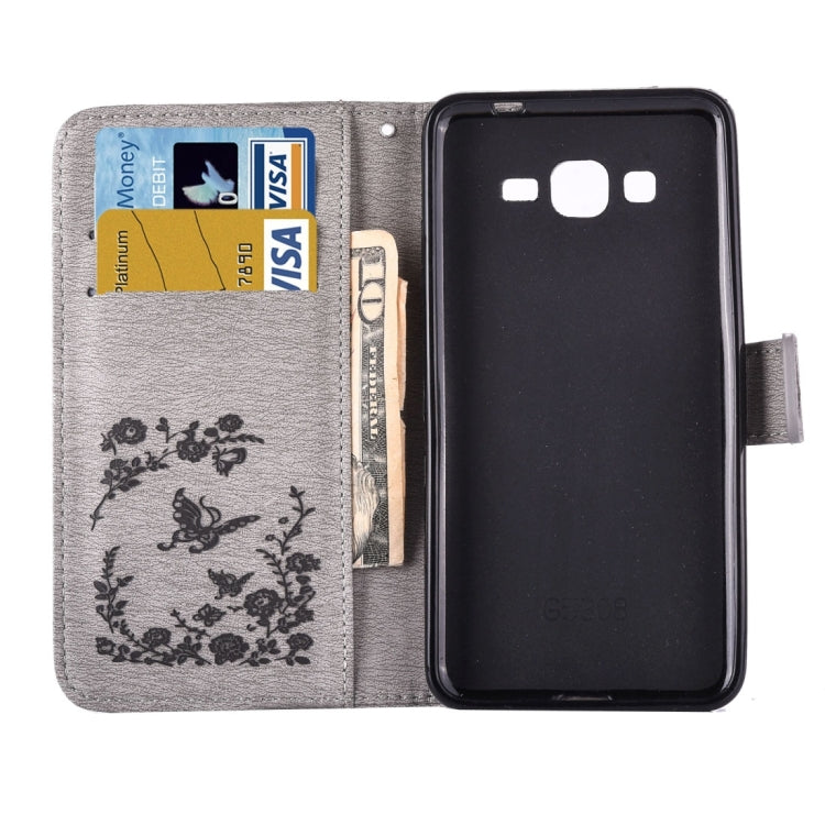 For Galaxy Grand Prime / G530 Diamond Encrusted Butterflies Love Flowers Pattern Horizontal Flip Leather Case with Holder & Card Slots & Wallet & Lanyard