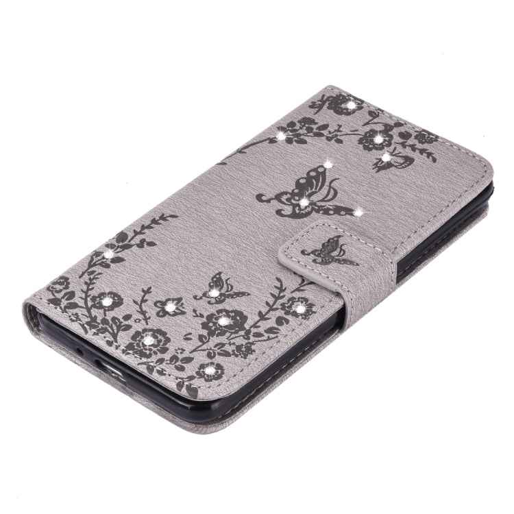 For Galaxy Grand Prime / G530 Diamond Encrusted Butterflies Love Flowers Pattern Horizontal Flip Leather Case with Holder & Card Slots & Wallet & Lanyard