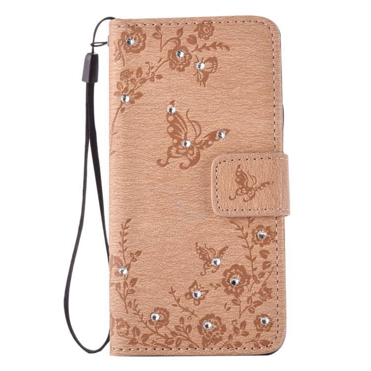 For Galaxy Grand Prime / G530 Diamond Encrusted Butterflies Love Flowers Pattern Horizontal Flip Leather Case with Holder & Card Slots & Wallet & Lanyard