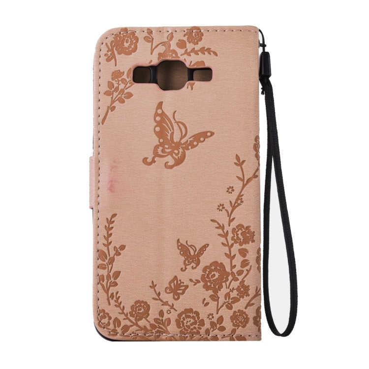 For Galaxy Grand Prime / G530 Diamond Encrusted Butterflies Love Flowers Pattern Horizontal Flip Leather Case with Holder & Card Slots & Wallet & Lanyard