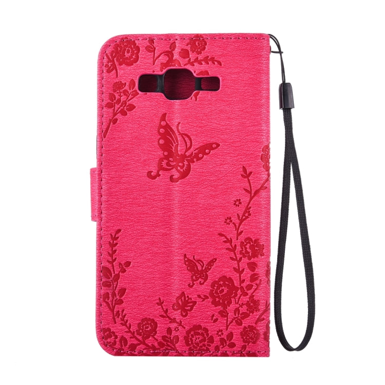 For Galaxy Grand Prime / G530 Diamond Encrusted Butterflies Love Flowers Pattern Horizontal Flip Leather Case with Holder & Card Slots & Wallet & Lanyard