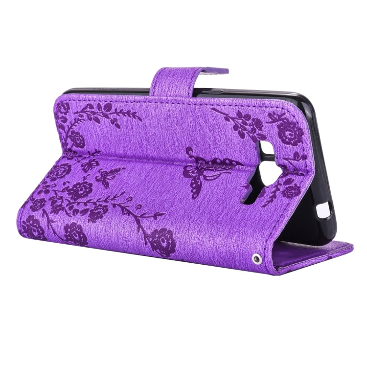 For Galaxy Grand Prime / G530 Diamond Encrusted Butterflies Love Flowers Pattern Horizontal Flip Leather Case with Holder & Card Slots & Wallet & Lanyard