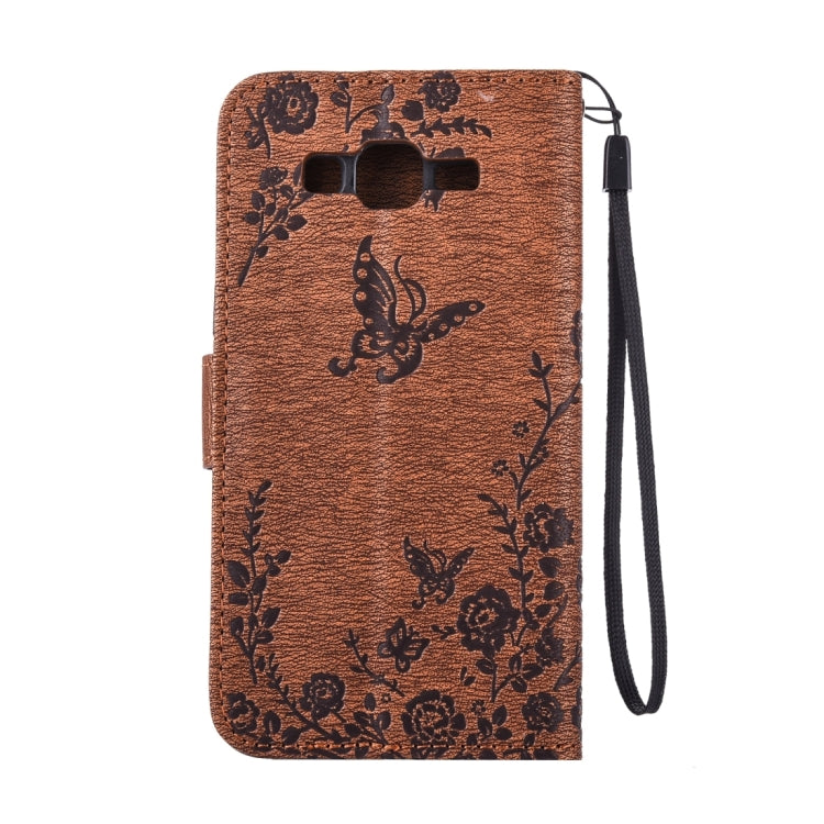For Galaxy Grand Prime / G530 Diamond Encrusted Butterflies Love Flowers Pattern Horizontal Flip Leather Case with Holder & Card Slots & Wallet & Lanyard