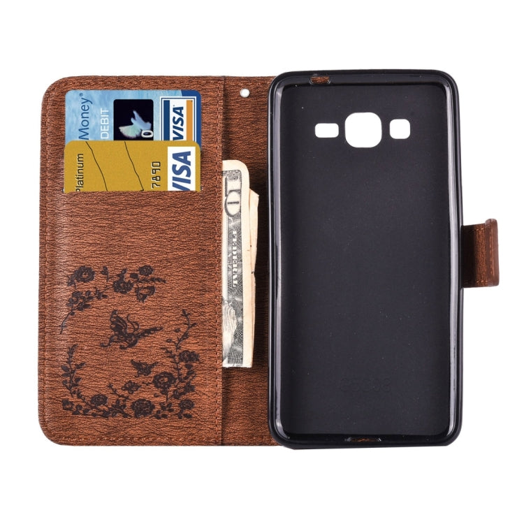 For Galaxy Grand Prime / G530 Diamond Encrusted Butterflies Love Flowers Pattern Horizontal Flip Leather Case with Holder & Card Slots & Wallet & Lanyard