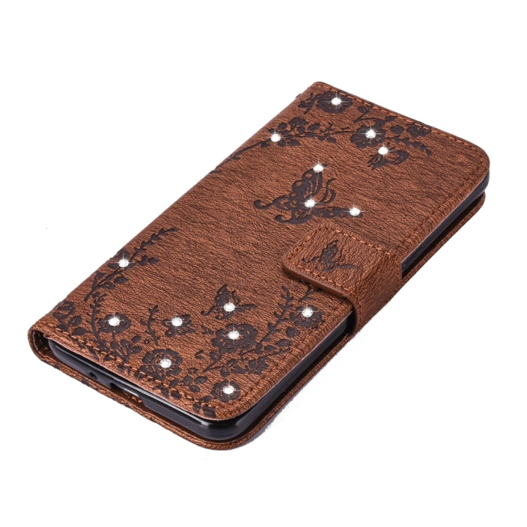 For Galaxy Grand Prime / G530 Diamond Encrusted Butterflies Love Flowers Pattern Horizontal Flip Leather Case with Holder & Card Slots & Wallet & Lanyard