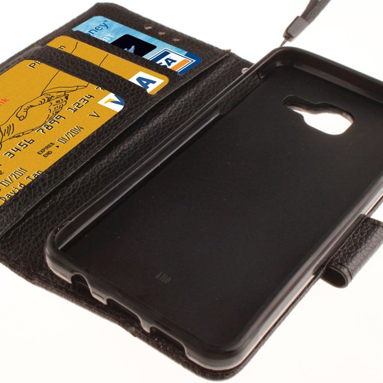 For Galaxy A3 (2016) / A310 Litchi Texture Horizontal Flip Leather Case with Holder & Card Slots & Wallet & Photo Frame & Lanyard