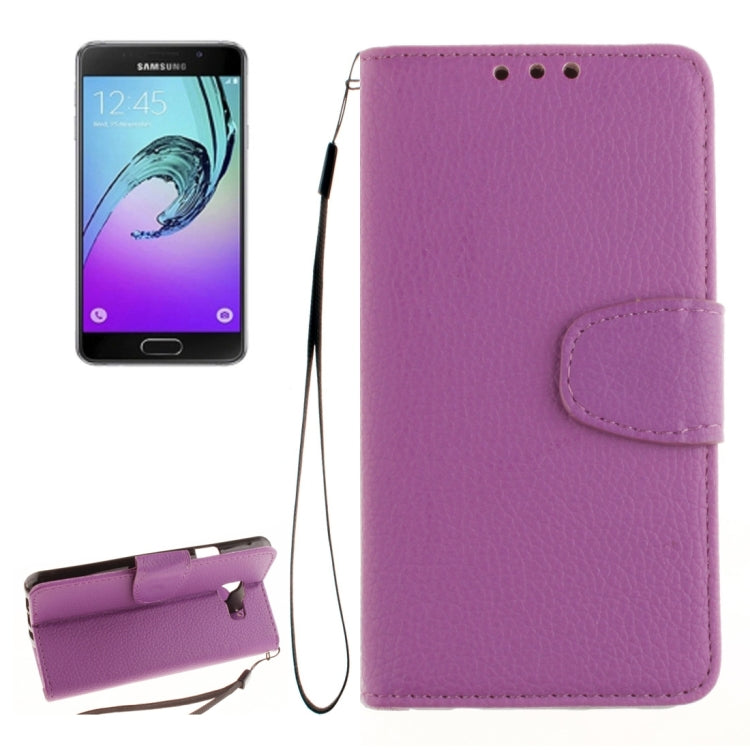 For Galaxy A3 (2016) / A310 Litchi Texture Horizontal Flip Leather Case with Holder & Card Slots & Wallet & Photo Frame & Lanyard