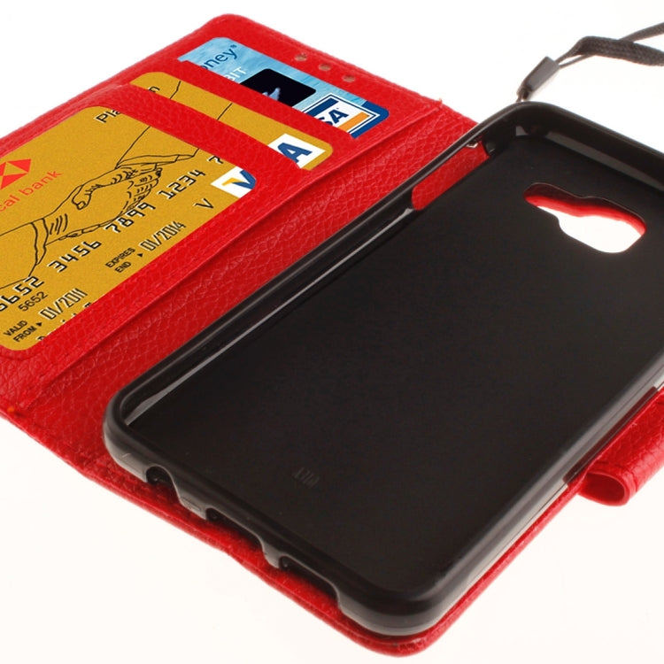 For Galaxy A3 (2016) / A310 Litchi Texture Horizontal Flip Leather Case with Holder & Card Slots & Wallet & Photo Frame & Lanyard