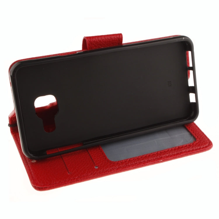 For Galaxy A3 (2016) / A310 Litchi Texture Horizontal Flip Leather Case with Holder & Card Slots & Wallet & Photo Frame & Lanyard