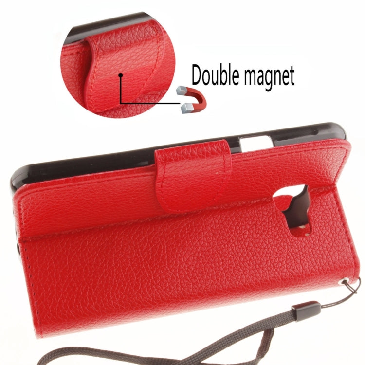 For Galaxy A3 (2016) / A310 Litchi Texture Horizontal Flip Leather Case with Holder & Card Slots & Wallet & Photo Frame & Lanyard