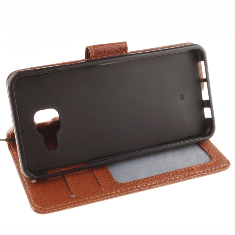 For Galaxy A3 (2016) / A310 Litchi Texture Horizontal Flip Leather Case with Holder & Card Slots & Wallet & Photo Frame & Lanyard