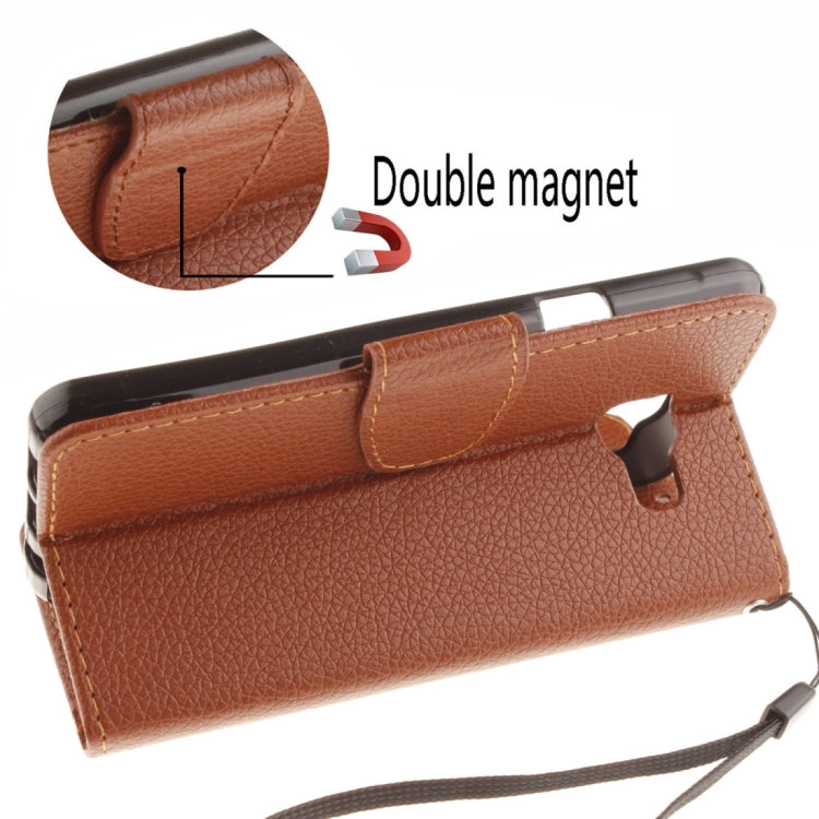 For Galaxy A3 (2016) / A310 Litchi Texture Horizontal Flip Leather Case with Holder & Card Slots & Wallet & Photo Frame & Lanyard