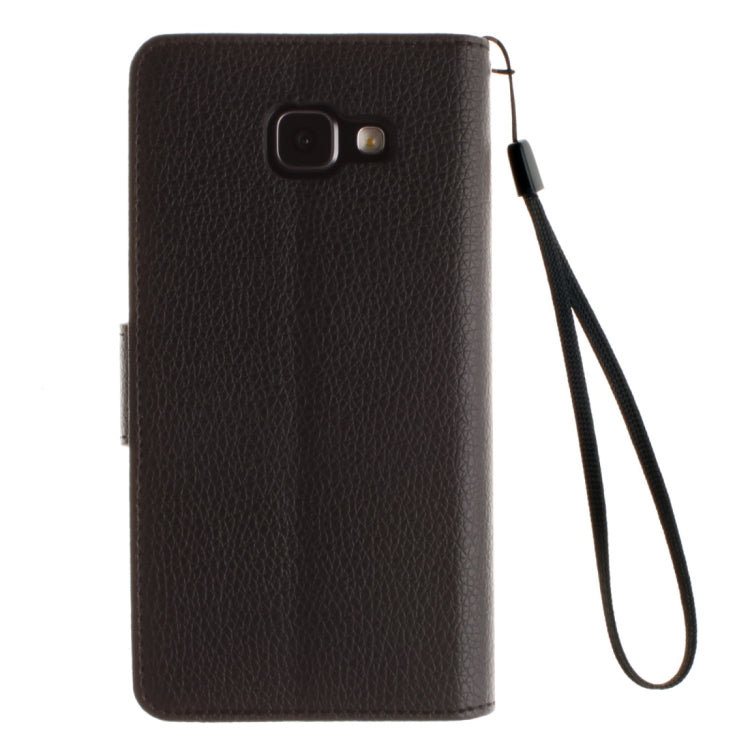 For Galaxy A5 / A510 Litchi Texture Horizontal Flip Leather Case with Holder & Card Slots & Wallet & Photo Frame & Lanyard