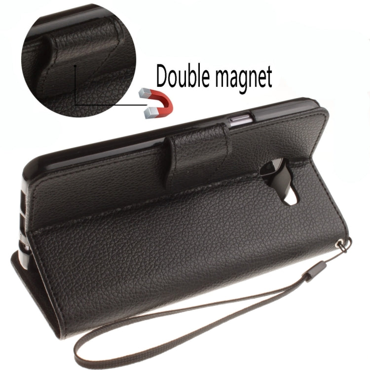 For Galaxy A5 / A510 Litchi Texture Horizontal Flip Leather Case with Holder & Card Slots & Wallet & Photo Frame & Lanyard