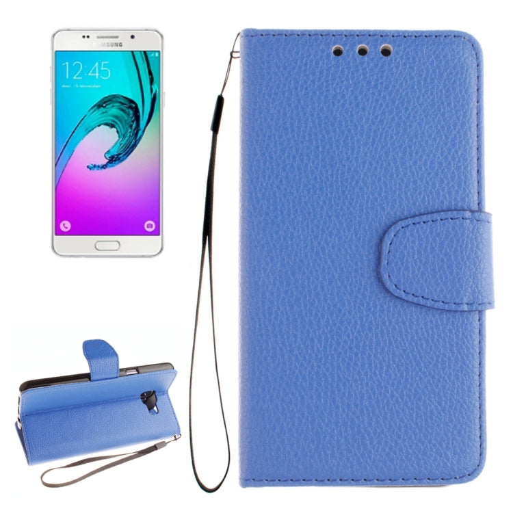 For Galaxy A5 / A510 Litchi Texture Horizontal Flip Leather Case with Holder & Card Slots & Wallet & Photo Frame & Lanyard