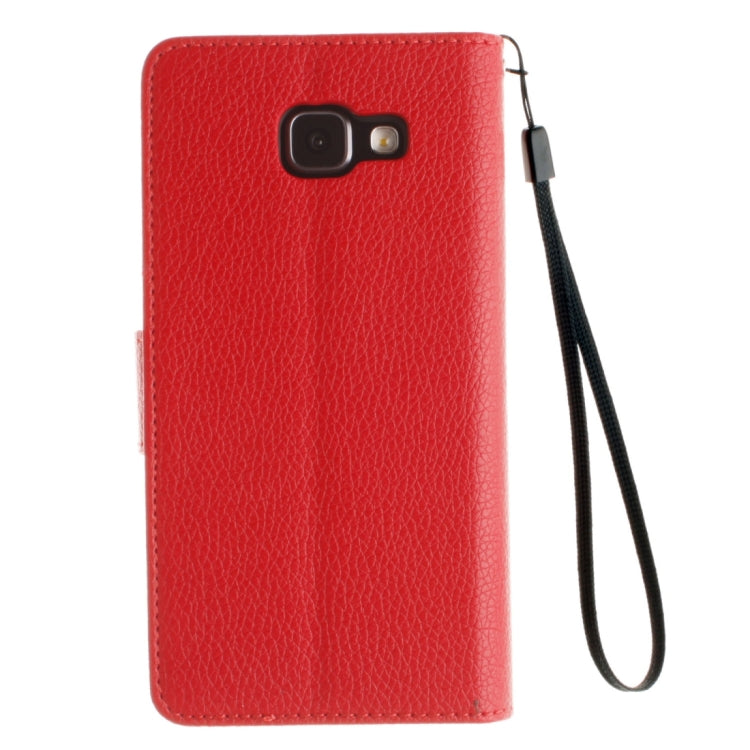 For Galaxy A5 / A510 Litchi Texture Horizontal Flip Leather Case with Holder & Card Slots & Wallet & Photo Frame & Lanyard