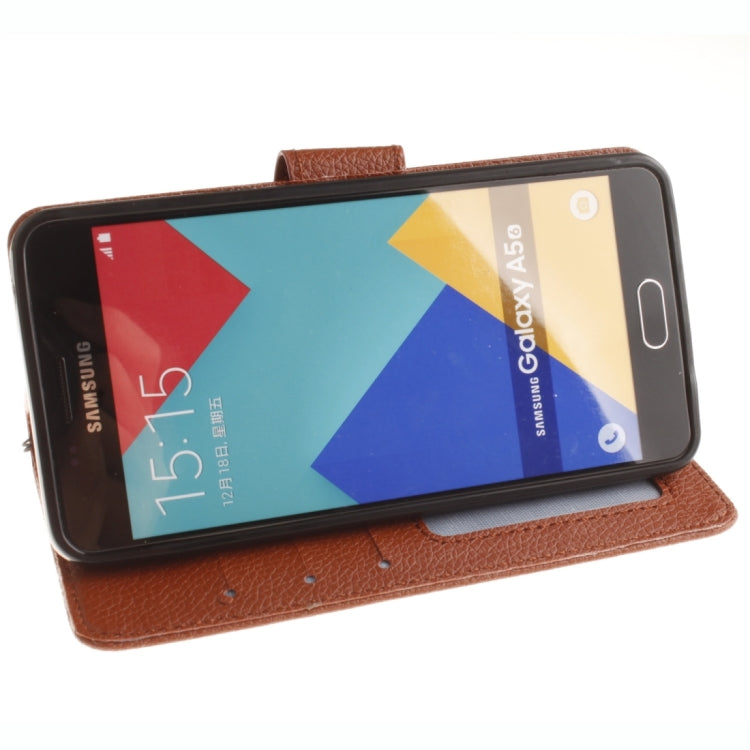For Galaxy A5 / A510 Litchi Texture Horizontal Flip Leather Case with Holder & Card Slots & Wallet & Photo Frame & Lanyard