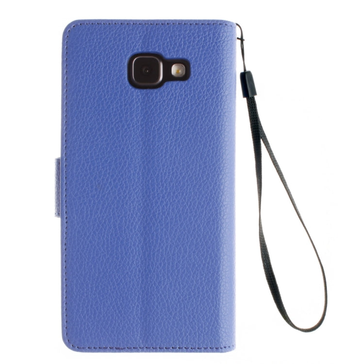 For Galaxy A7 / A710 Litchi Texture Horizontal Flip Leather Case with Holder & Card Slots & Wallet & Photo Frame & Lanyard