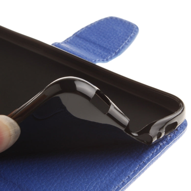 For Galaxy A7 / A710 Litchi Texture Horizontal Flip Leather Case with Holder & Card Slots & Wallet & Photo Frame & Lanyard