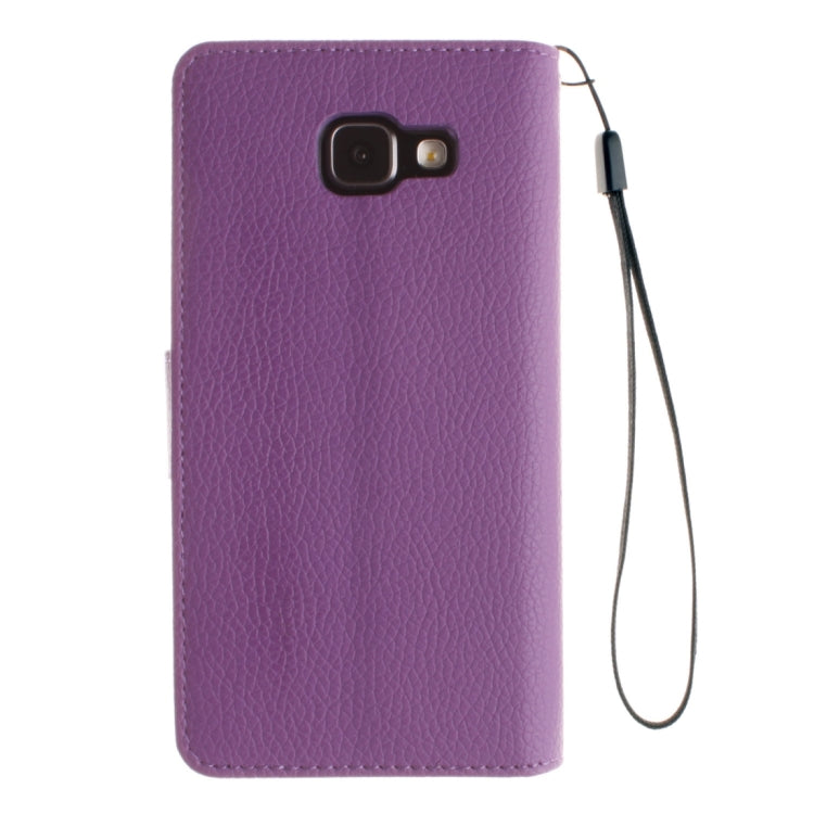 For Galaxy A7 / A710 Litchi Texture Horizontal Flip Leather Case with Holder & Card Slots & Wallet & Photo Frame & Lanyard