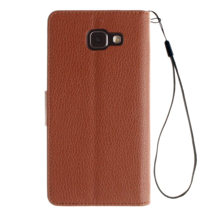 For Galaxy A7 / A710 Litchi Texture Horizontal Flip Leather Case with Holder & Card Slots & Wallet & Photo Frame & Lanyard