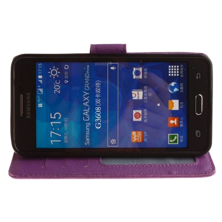 For Galaxy Core Prime / G360 Litchi Texture Horizontal Flip Leather Case with Holder & Card Slots & Wallet & Photo Frame & Lanyard
