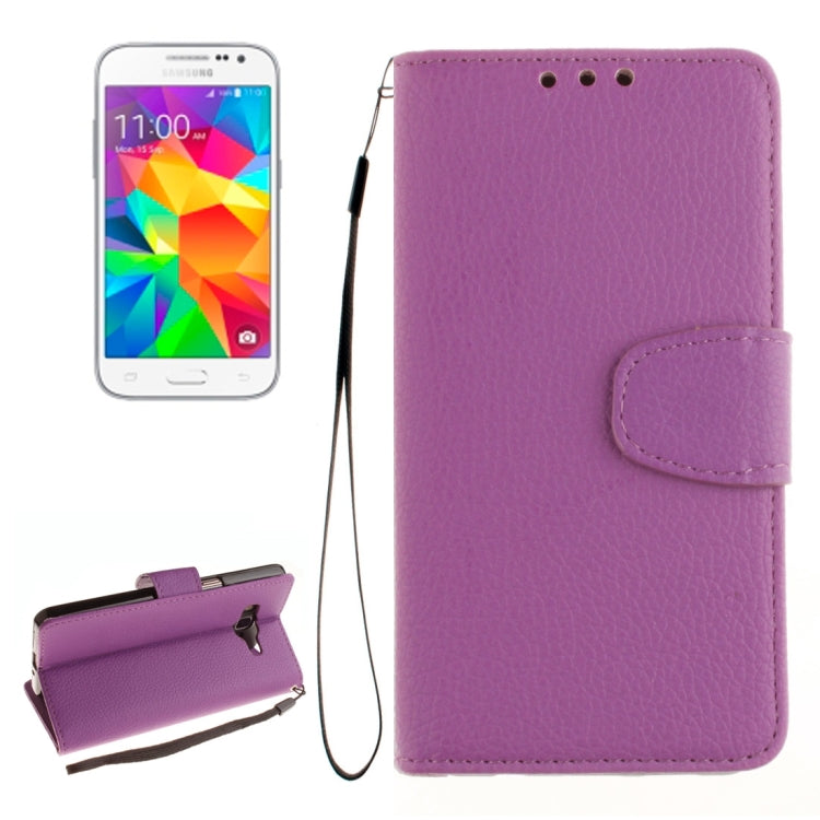 For Galaxy Core Prime / G360 Litchi Texture Horizontal Flip Leather Case with Holder & Card Slots & Wallet & Photo Frame & Lanyard
