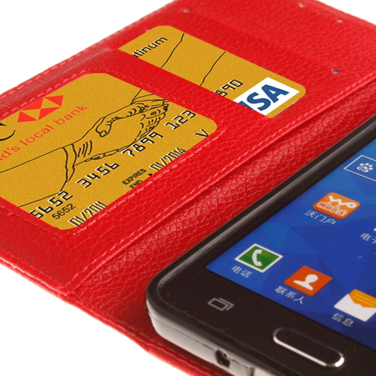 For Galaxy Core Prime / G360 Litchi Texture Horizontal Flip Leather Case with Holder & Card Slots & Wallet & Photo Frame & Lanyard