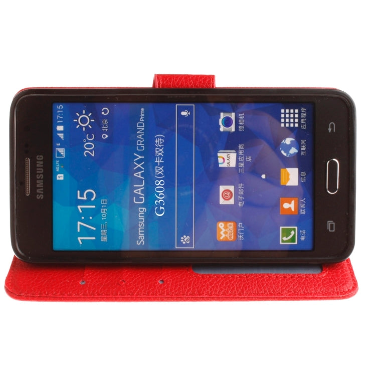 For Galaxy Core Prime / G360 Litchi Texture Horizontal Flip Leather Case with Holder & Card Slots & Wallet & Photo Frame & Lanyard