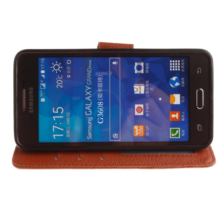 For Galaxy Core Prime / G360 Litchi Texture Horizontal Flip Leather Case with Holder & Card Slots & Wallet & Photo Frame & Lanyard